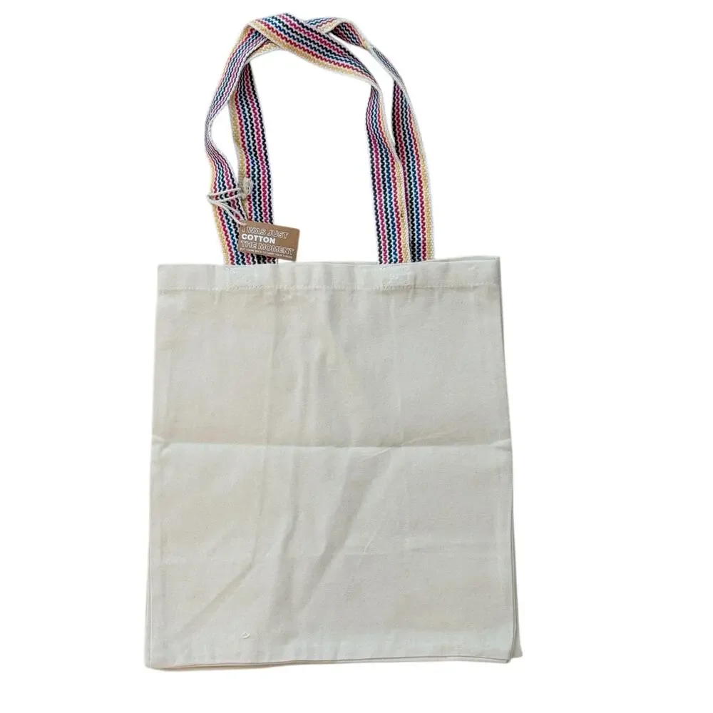 Poshmark Canvas Tote Bag Shop Secondhand Rainbow Strap‎ Neutral Logo Shopper